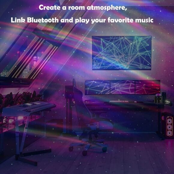 Galaxy Projector Northern Light Aurora Projector Bedroom Music Bluetooth Speaker - Picture 7 of 7